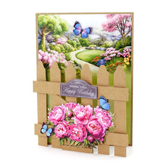 Kraft 5x7 Picket Fence Cards & Envelopes, Pack of 12-5