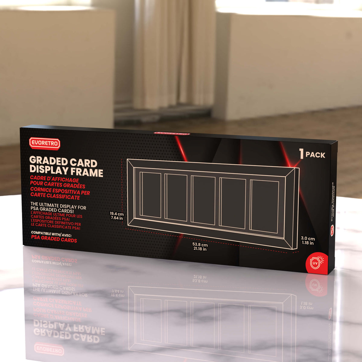 PSA Graded Wooden Frame Display with UV Glass card fit very tight ! LIQUIDATION-5