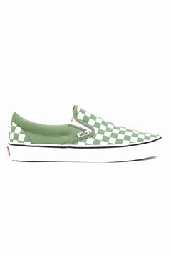 Vans 'Classic Slip-On' Shoes - Shale/True White Checkerboard-1