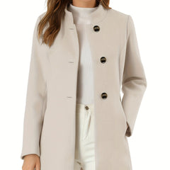 Women’s Solid Color Winter Coat – Casual Warm Long Sleeve Autumn & Winter Jacket-2