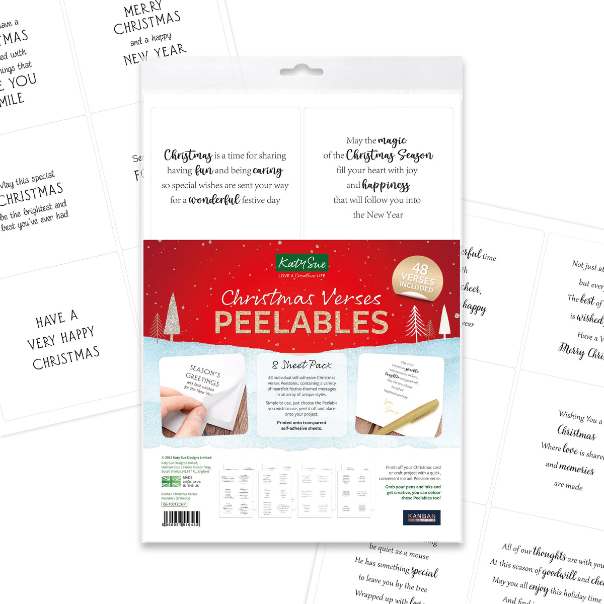Kanban Crafts Christmas Verses Peelables, 48 stickers-2