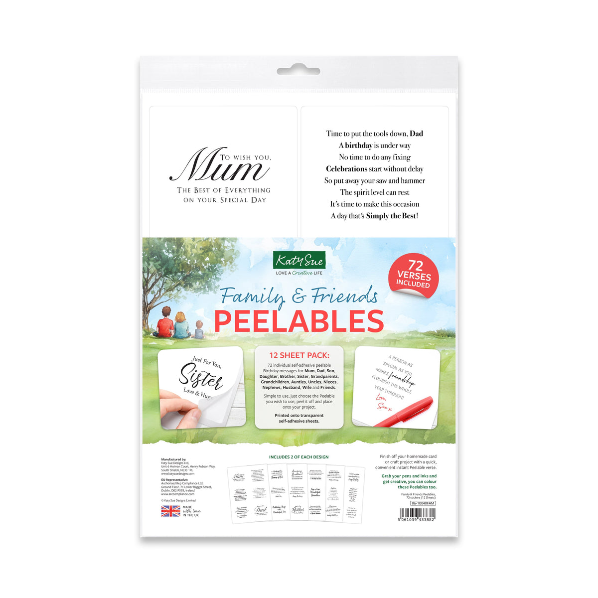 Family & Friends Peelables, 72 Stickers-1