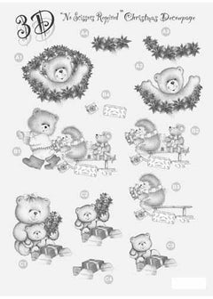 Craft UK Silver Christmas Decoupage Bear-1