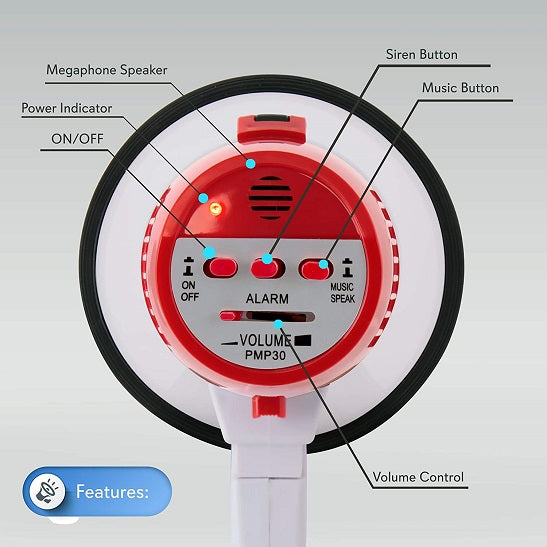 Pyle PMP30 Megaphone with Siren