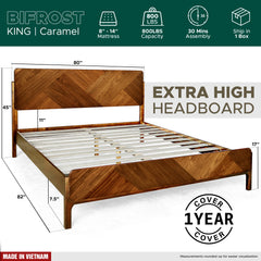 Estructura de cama de madera maciza Bifrost-9