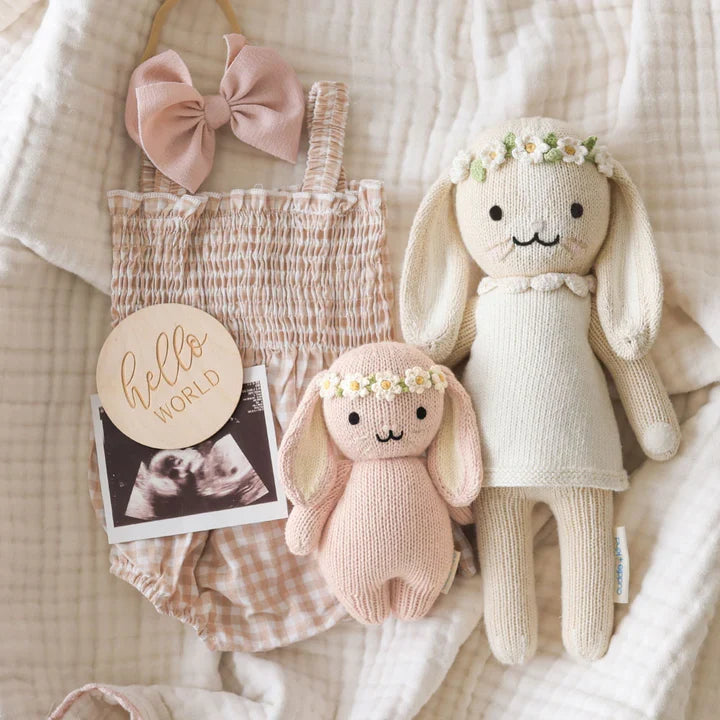 Baby bunny (rose with ivory floral) | Cuddle + Kind-4
