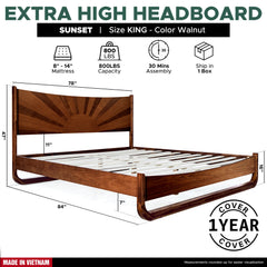 Estructura de cama de madera maciza Sunset-24