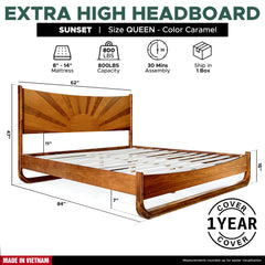 Estructura de cama de madera maciza Sunset-13