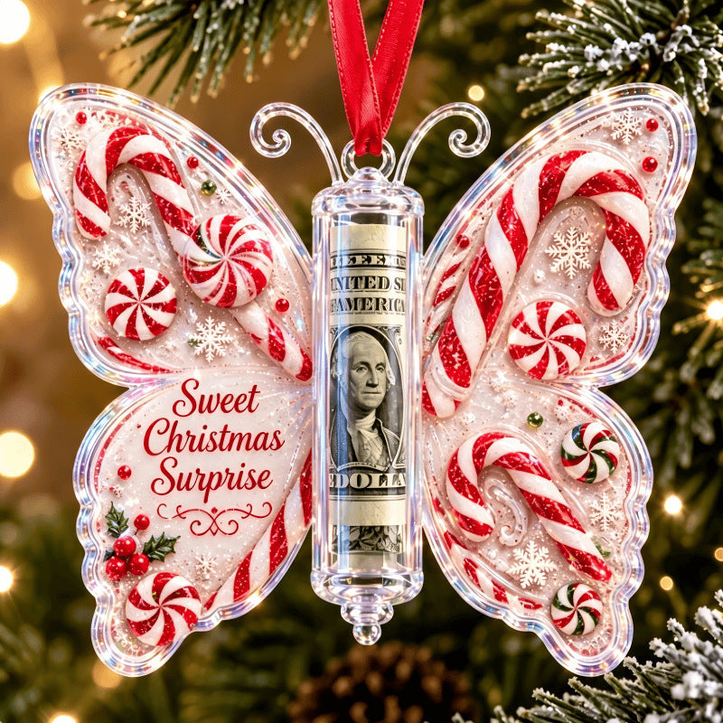 Christmas Butterfly Cash Gift Ornament-11