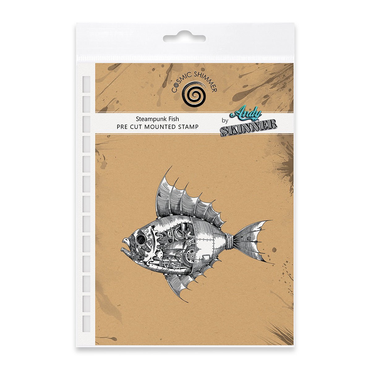 Steampunk Fish Pre Cut Rubber Stamp Set by Andy Skinner-1