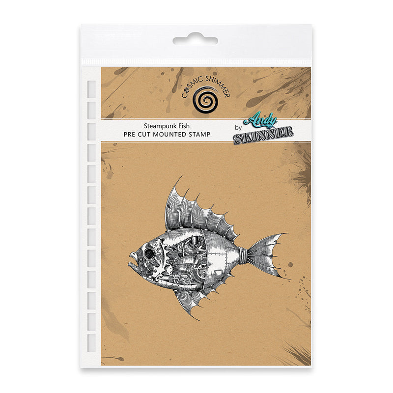 Steampunk Fish Pre Cut Rubber Stamp Set by Andy Skinner-1