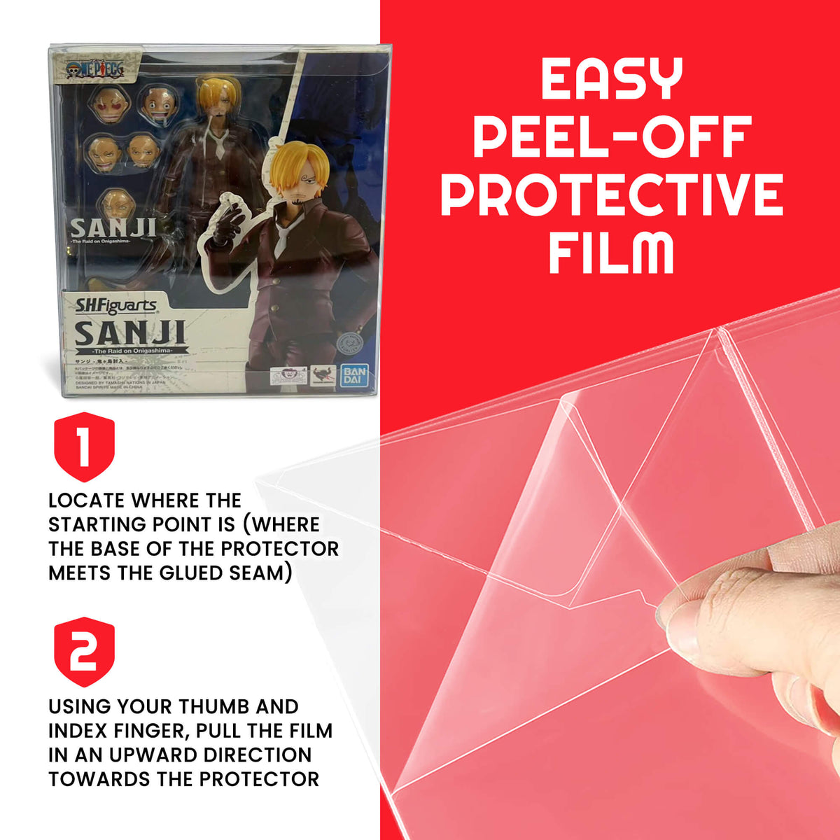 Transparent EVORETRO PET Display Case Protector for SH Figuarts Sanji Figure-3