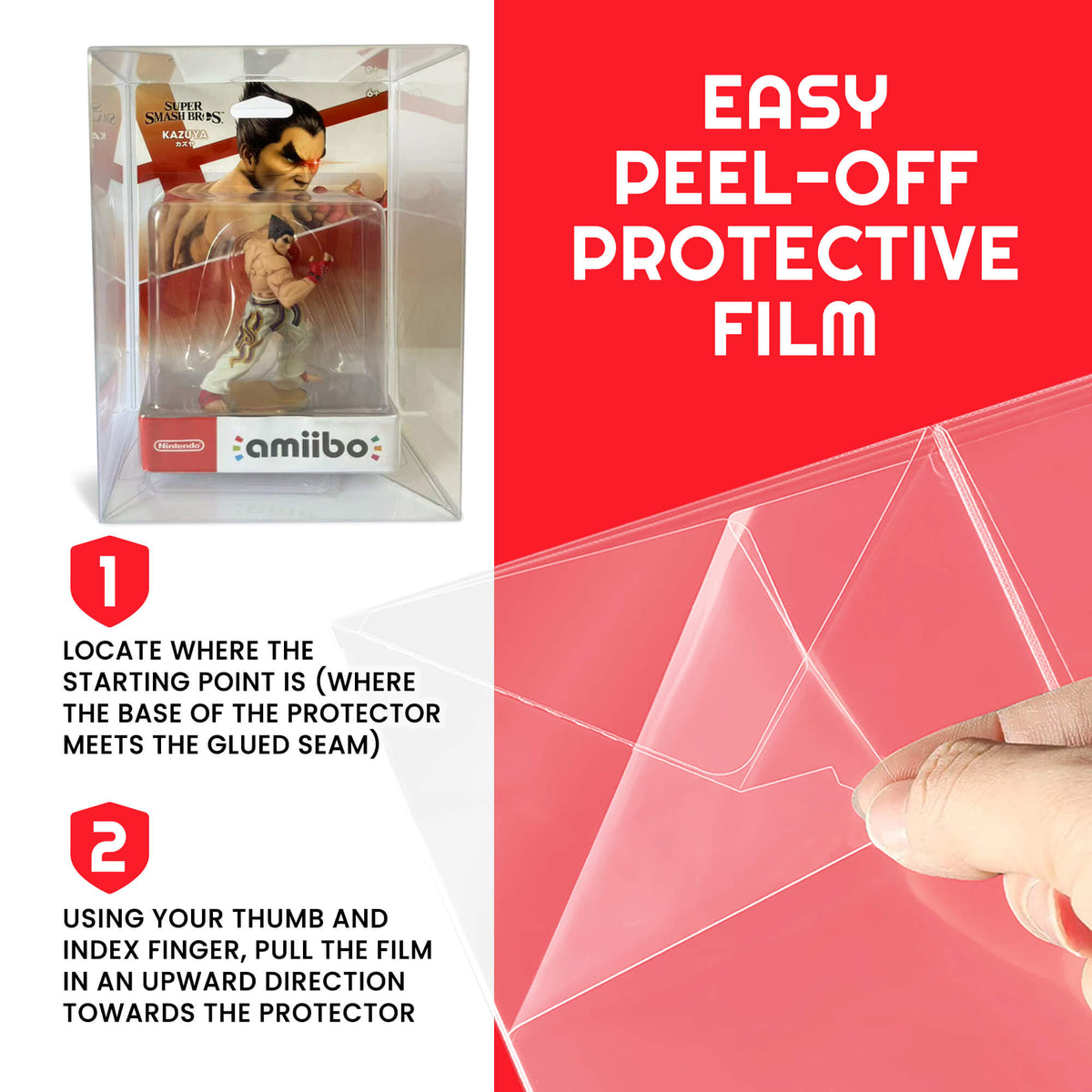 EVORETRO Protector for Small amiibo 12.9x7x19 PET Protector Pack of 10-7
