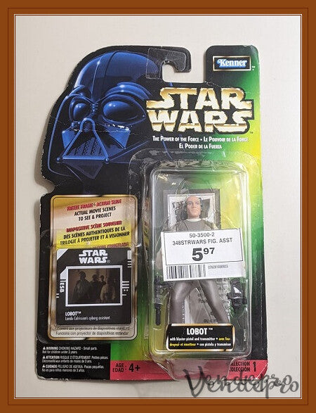 Star Wars POTF2 – Lobot con Bláster y Diapositiva Freeze Frame (UPC: 076281698564)