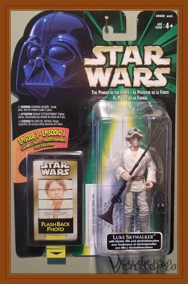 Star Wars POTF2 – Luke Skywalker (Blaster Rifle & Electrobinoculars) with Flashback Photo (UPC: 076281840369)