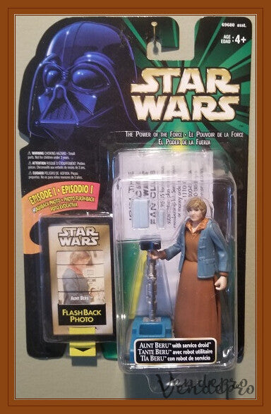 Star Wars POTF2 – Aunt Beru with Service Droid (UPC: 076281840499) (Bubble HAS Dent)