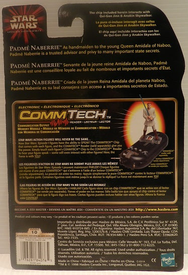 Star Wars Episode I – Padmé Naberrie 3.75" Action Figure w/ Podrace View Screen & CommTech Chip (UPC: 076281840765)