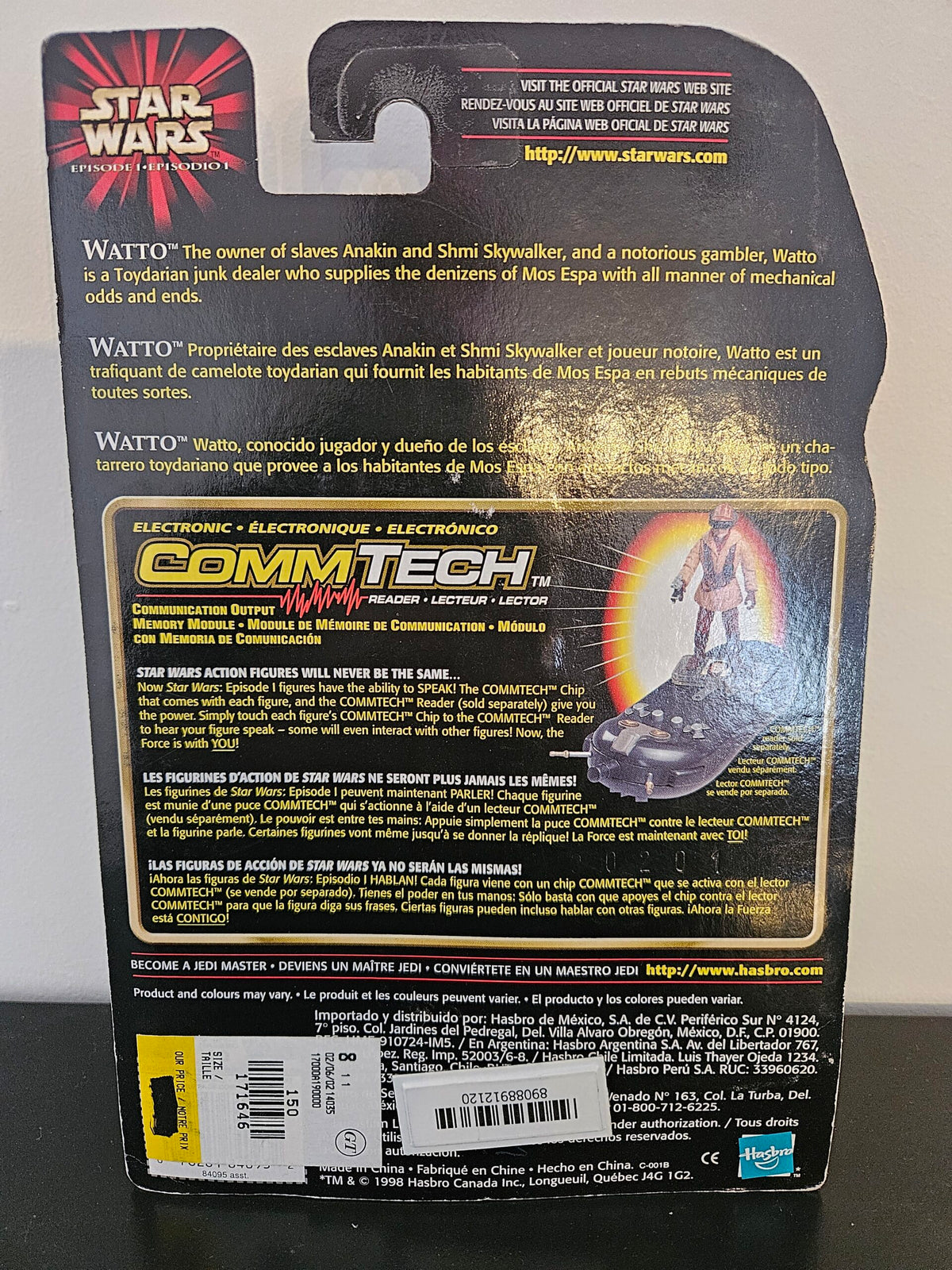 Star Wars Episode I – Watto 3.75" Figure w/ Datapad & CommTech Chip (English) (UPC: 076281840932)