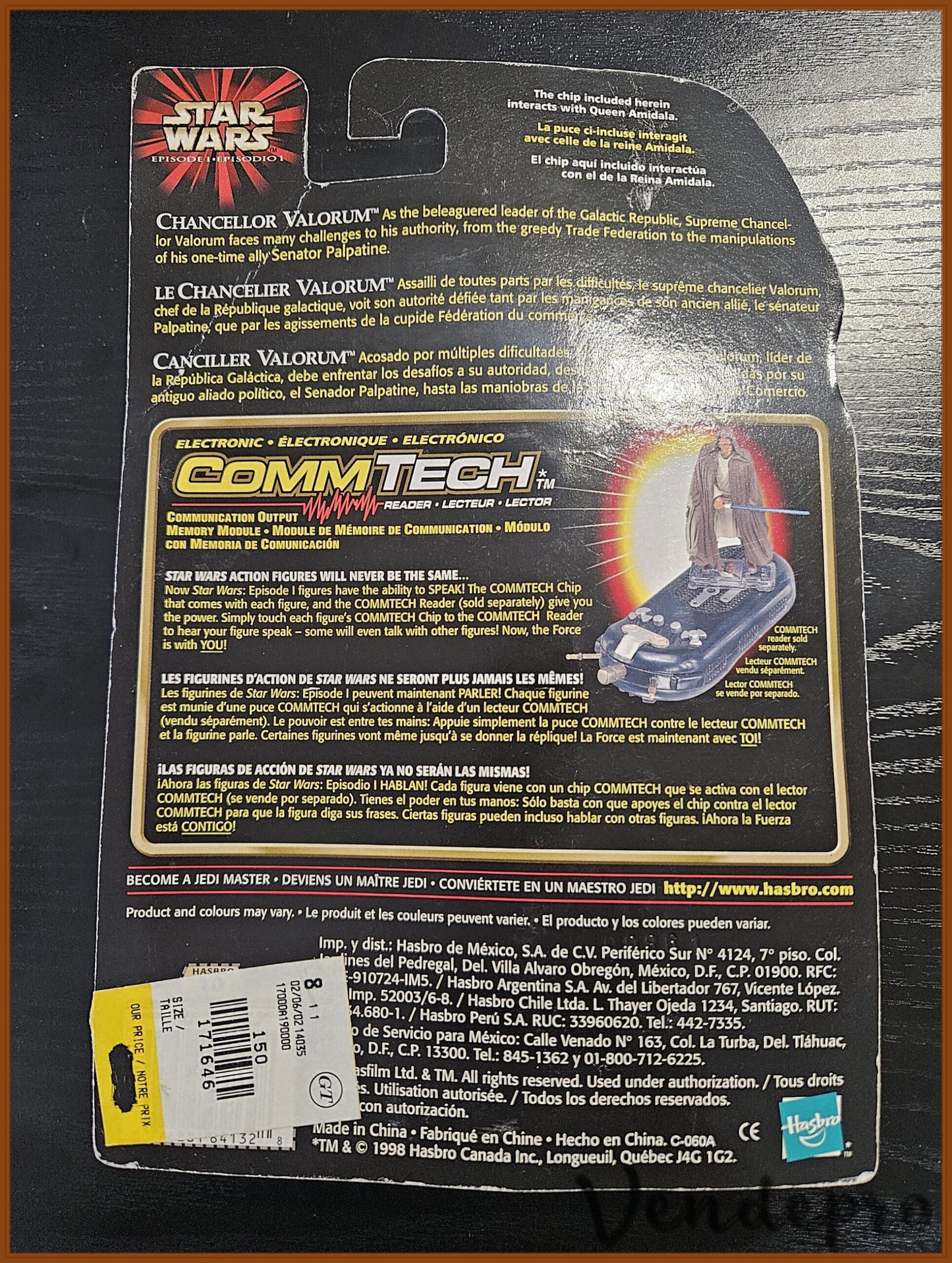 Star Wars Episodio I – Canciller Valorum con báculo ceremonial y chip CommTech (UPC: 076281841328)
