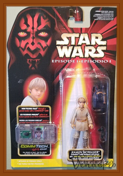 Star Wars Episodio I – Anakin Skywalker (Tatooine) Figura de acción de 3.75" y Commtech (francés) (UPC: 076930842140)