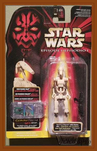 Star Wars Episode I – Battle Droid ("Clean" Variant, French CommTech Chip) (UPC: 076930842218)
