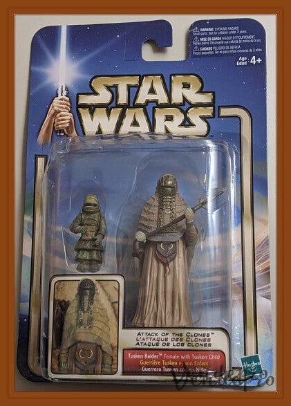 Star Wars Saga – Figura de acción de 3.75" de Tusken Raider (mujer con niño Tusken) (UPC: 076930848647)