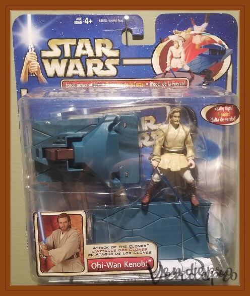 Obi-Wan Kenobi – Star Wars Saga Series (AOTC) Force Flipping Action Figure – Hasbro 2002