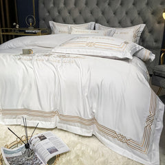 Tencel Embroidered Washed Cotton Bedding Set-16