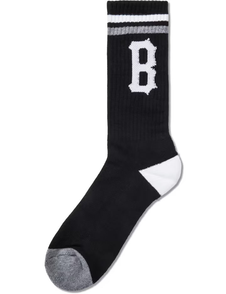 Black Scale 'B Logo' Socks - Black-1