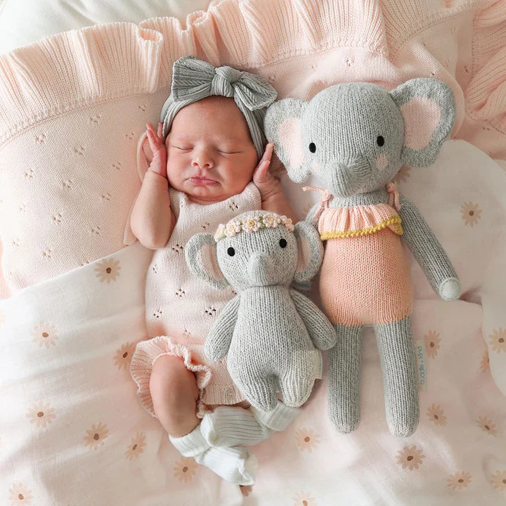 Baby elephant (blush floral) | Cuddle + Kind-4