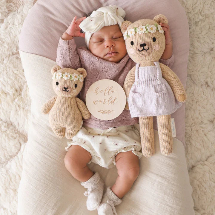 Baby honey bear (ivory floral) | Cuddle + Kind-4