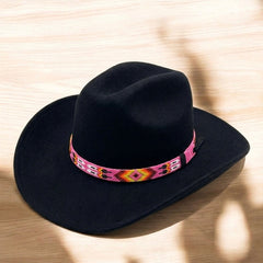 Hot Pink Handmade Beaded Hatband-1