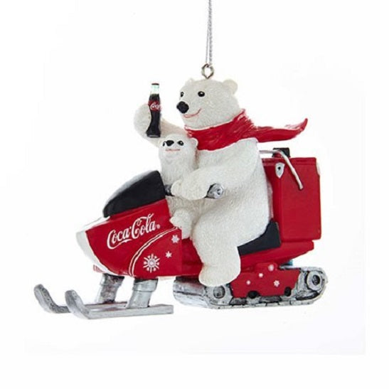 Coca-Cola – Polar Bear with Cub on Snowmobile Resin Ornament (UPC: 086131462368)