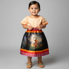 Satin Infants Dancing of Wind Ribbon Skirt-2