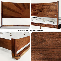 Estructura de cama de madera maciza Sunset-22