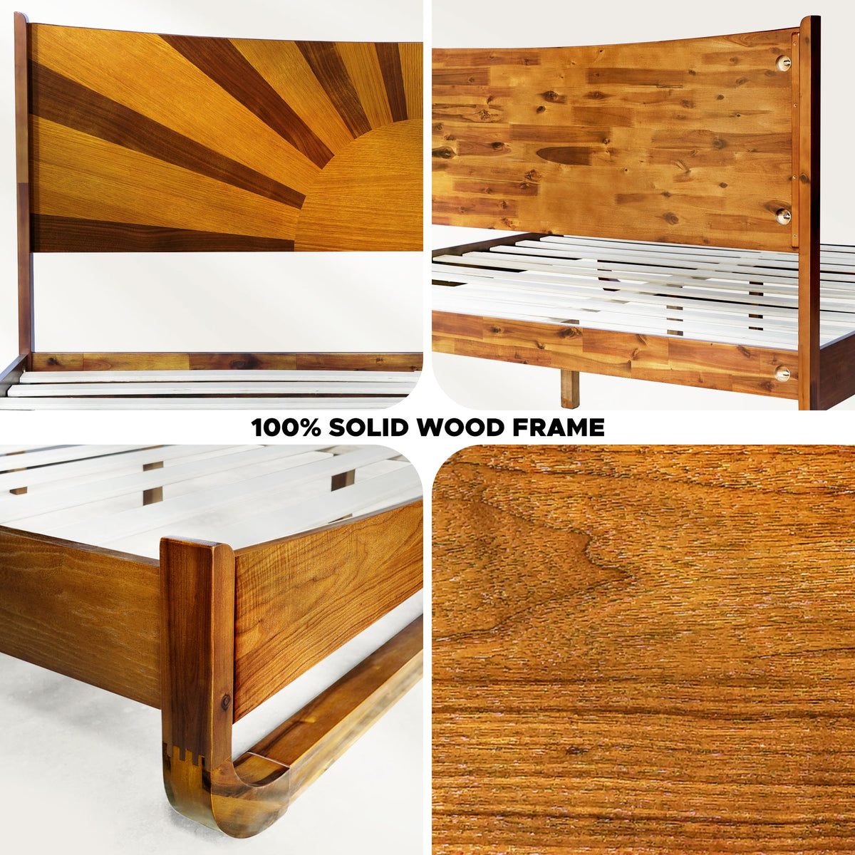 Estructura de cama de madera maciza Sunset-10