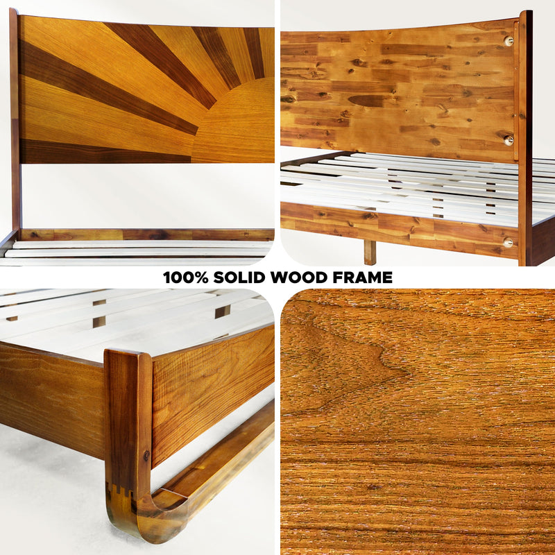 Estructura de cama de madera maciza Sunset-10