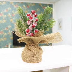 Wooden Christmas Garland Wreath Window Decoration – Red Berry Bowknot Holiday Decor, 30cm-6