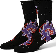 HUF 'Green Buddy Hypnosis' Socks - Black-1
