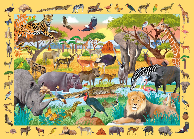 Peter Pauper Press - Safari Seek & Find 100-Piece Jigsaw Puzzle - Ages 5+-2