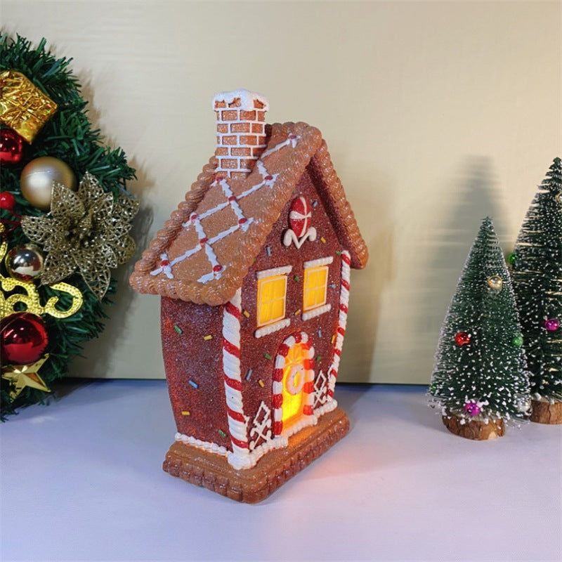 Christmas Gingerbread Man Decoration - Light-Up Holiday Resin Figurine-6
