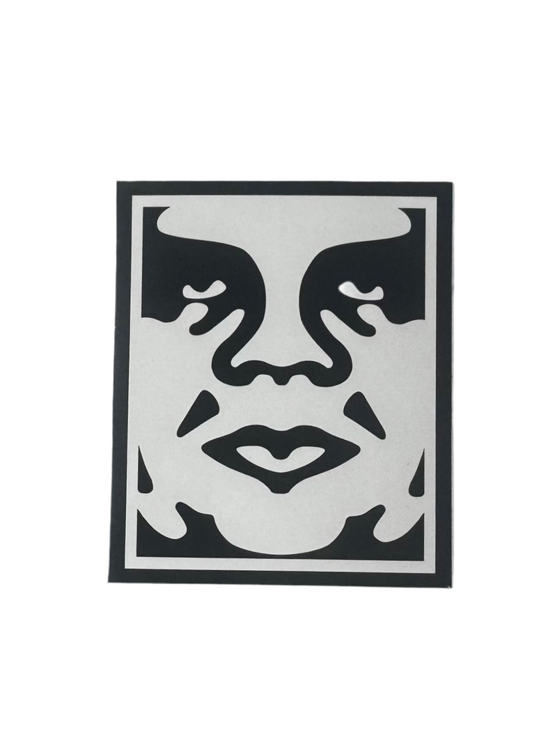 Obey '2-Icon Face' Sticker - Black (4.5/5")-1