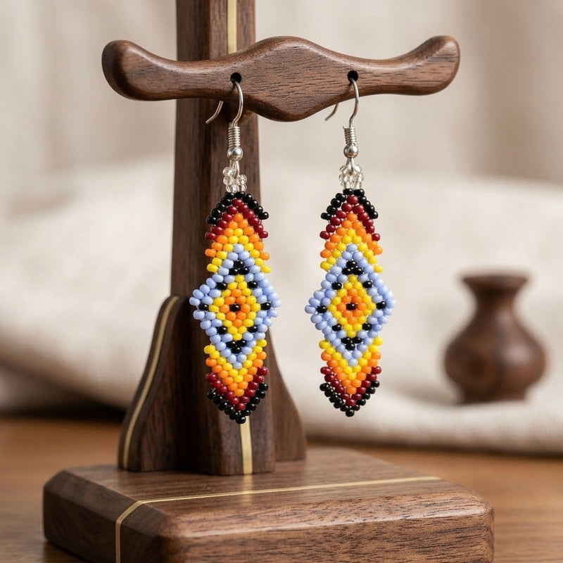 Soul Feather Earrings (fire black)-3