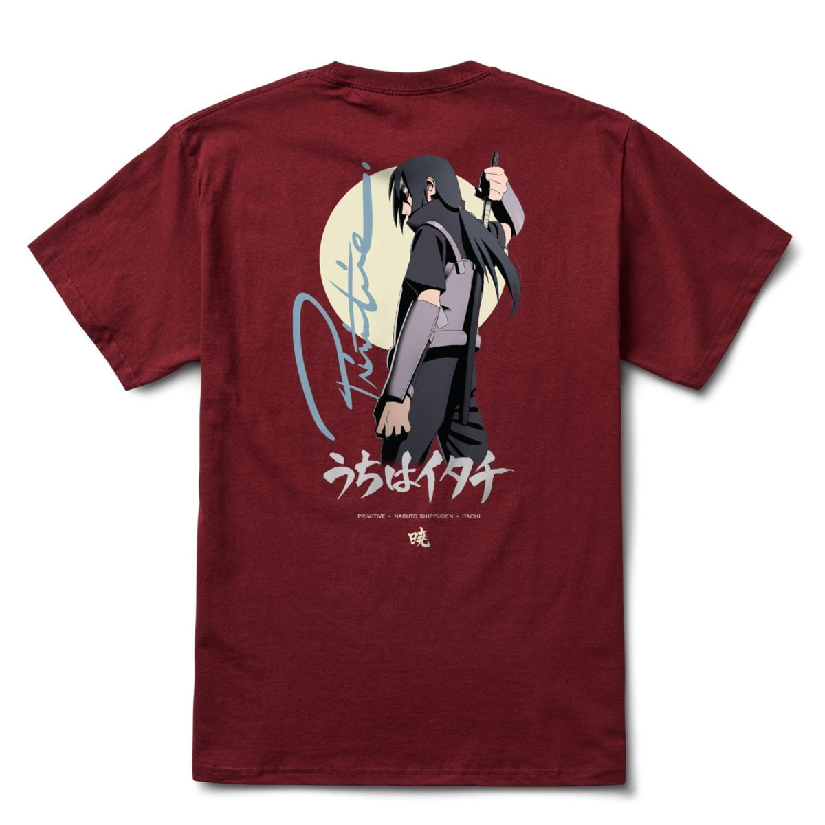 Primitive 'Itachi Warning' Tee - Burgundy-2