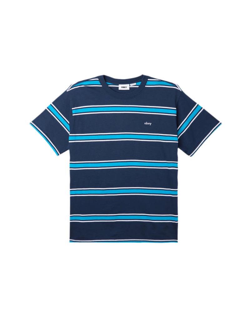 Obey 'Twenty Stripes' Tee - Academy Navy Multi-1