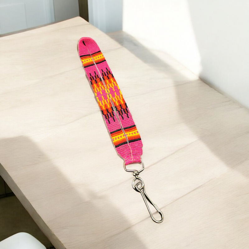 Pink Native American Style Wrist Lanyard-1