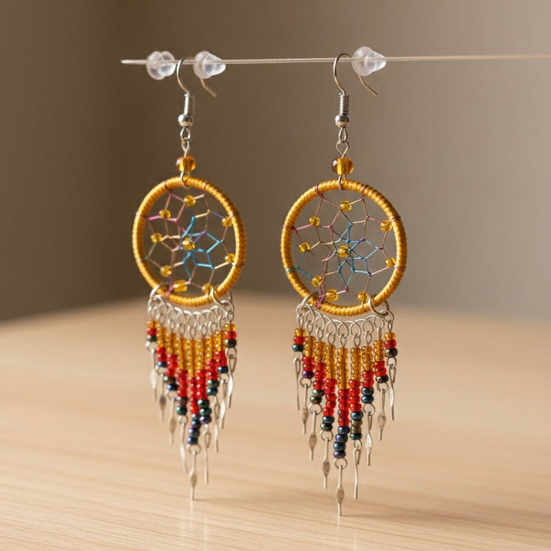 Coffe /gold/Dreamcatcher Dangles-2