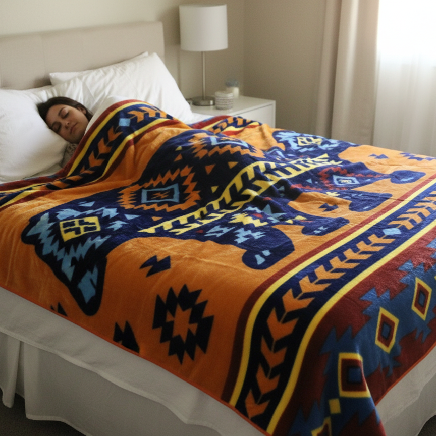 ULTRA SOFT LUXURY PLUSH BLANKET (Navajo Bear)-3