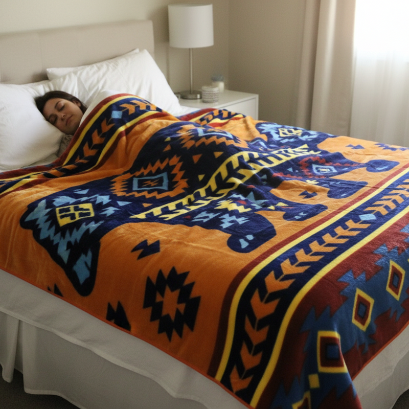 ULTRA SOFT LUXURY PLUSH BLANKET (Navajo Bear)-3