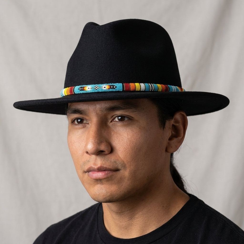 Size-60 Handmade Beaded Hat-4